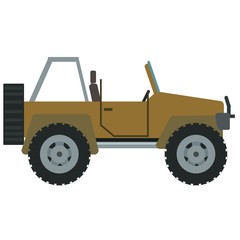 Cartoon off road vehicle illustration on white background