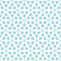 Retro Seamless Pattern Big Snowflakes/Flowers Turquoise © Jan Engel