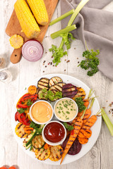 grilled vegetables background