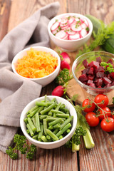 assorted of vegetable salad