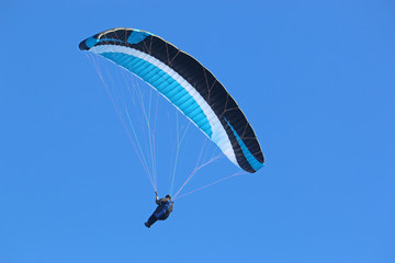 Paraglider flying