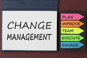 Change Management written on notebook concept
