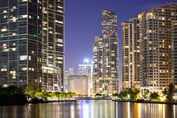 Fototapeta na wymiar Downtown and Brickell Key, Miami, Florida, USA
