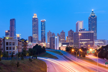 Fototapeta na wymiar Downtown skyline at dawn, Atlanta, Georgia, USA