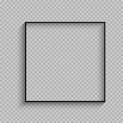 Fototapeta black thin square frame with shadow obraz