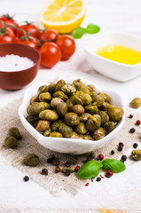 Traditional marinated capers