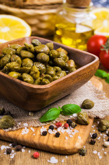 Traditional marinated capers
