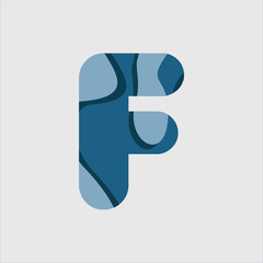 F Water Font Vector Template Design Illustration