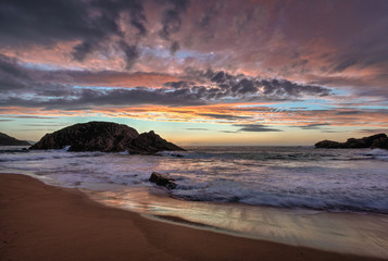 Obraz premium Murder Hole Beach Fantastic sandy beach at sunset Donegal Ireland