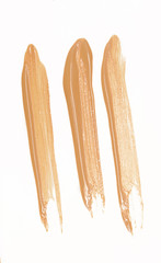 Liquid makeup foundations/blush on white background