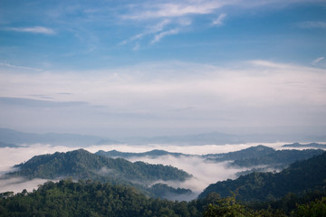The sea of mist at Pha Noen Thung viewpoint in Kaeng Krachan National Park, Huai Mae Priang, Kaeng Krachan District, Phetchaburi, Thailand