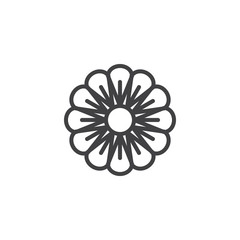 Ornamental flower outline icon. linear style sign for mobile concept and web design. Flower simple line vector icon. Symbol, logo illustration. Pixel perfect vector graphics