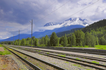 View of the empty Smithers railway station. British Columbia. Canada. © serjiob74