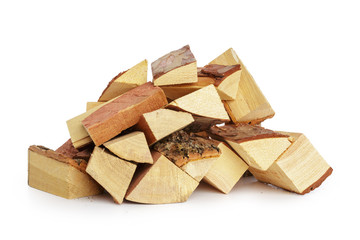 Pile of firewood isolated on a white background