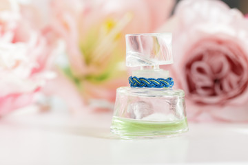 Perfume bottles with flowers