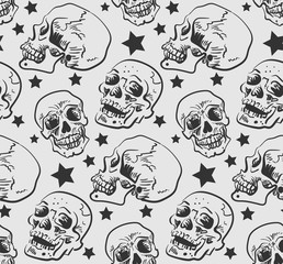 Seamless pattern with skulls Vector illustration for your design