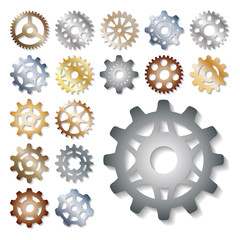 Gear vector illustration mechanics gearing web development shape work cog engine wheel equipment machinery element
