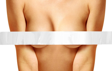 isolated top of body with tape