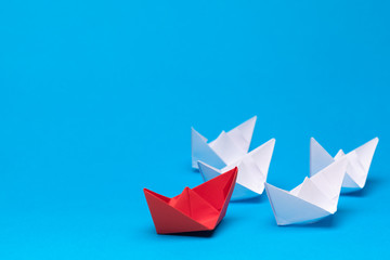 winner red paper ship