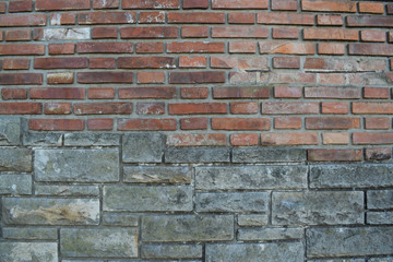 background, brick wall and below laid out with a stone