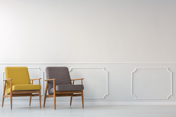 Grey and yellow simple interior