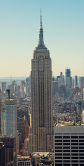 Naklejka premium Widok na panoramę Manhattanu w Nowym Jorku