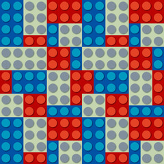 Plastic construction blocks. Seamless vector.