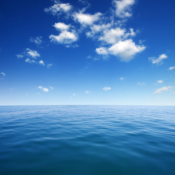 Blue sea water surface