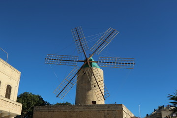 Fototapeta na wymiar Maltese windmill, Gozo, Malta