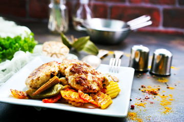 vegetables with cutlets