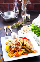 vegetables with cutlets