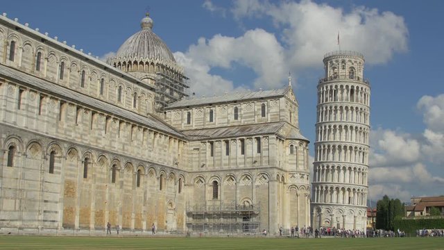 The Cathedral of Pisa and the Leaning Tower in Pisa
