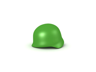 3D illustration of green army helmet