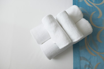 Folded clean terry towels