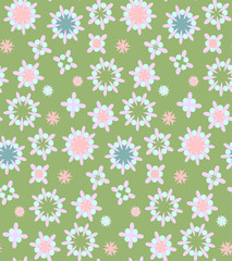 Cute seamless pattern  in retro style. Round shapes, vector illustration. Textile design, wrapping paper.