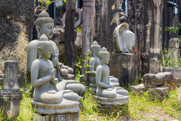 Fototapeta na wymiar Sculptures of Buddha for sale in Bali, Indonesia