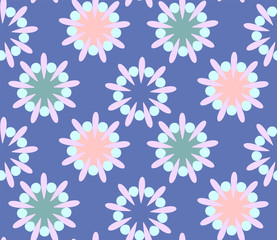 Cute seamless pattern  in retro style. Round shapes, vector illustration. Textile design, wrapping paper.
