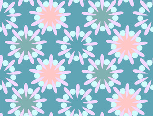 Cute seamless pattern  in retro style. Round shapes, vector illustration. Textile design, wrapping paper.