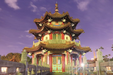 Naklejka premium Traditional pavilion at 228 Peace Park in Taipei Taiwan.
