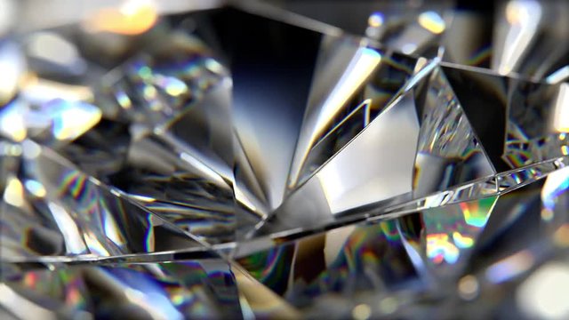 Close-up of slowly rotating diamond. Seamless loop, nice looping background