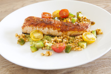 Salmon with Pearl Couscous Salad