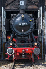 Dampflokomotive im Süddeutschen Eisenbahnmuseum in Heilbronn