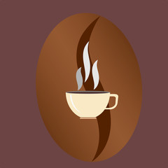 coffee cup and beans vector stylized vintage 