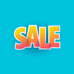 Sale banner template design. Special offer, colourful letters for shopping, mall, trade, retail. Typography