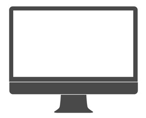 Icon personal computer monitor in a flat vector style