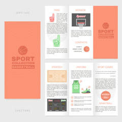 Naklejka na ściany i meble Tri-fold basketball brochure template. Good for advertising and information printed products.