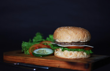 Cheese Burger & Vegetables