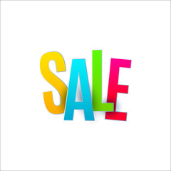 Sale banner template design. Special offer, colourful letters for shopping, mall, trade, retail. Typography