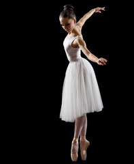 Naklejka premium Young ballerina isolated