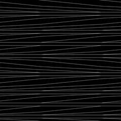 Irregular stripes seamless pattern. Repeating vector texture in black and white colors. thread background